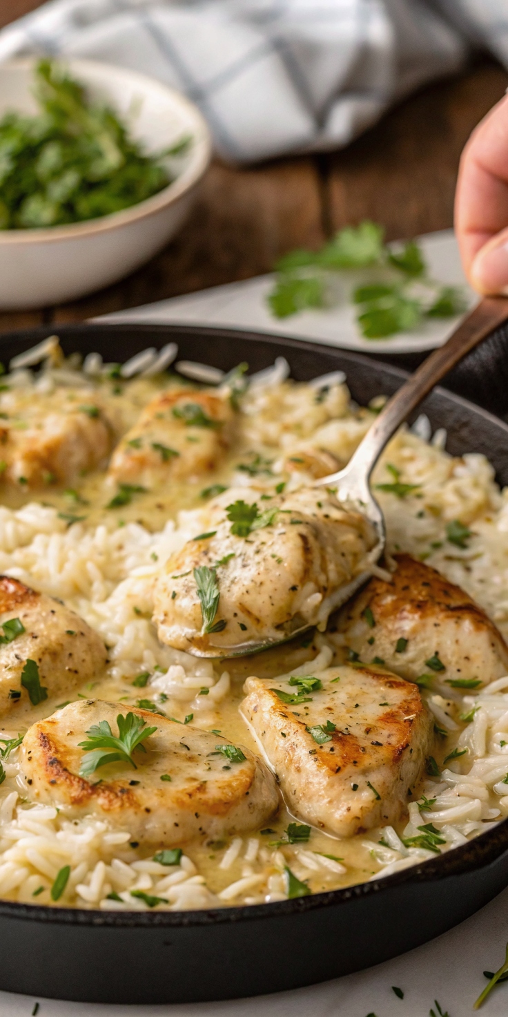 Creamy Herb Chicken & Basmati Rice – A Comforting, Flavor-Packed One-Pan Meal