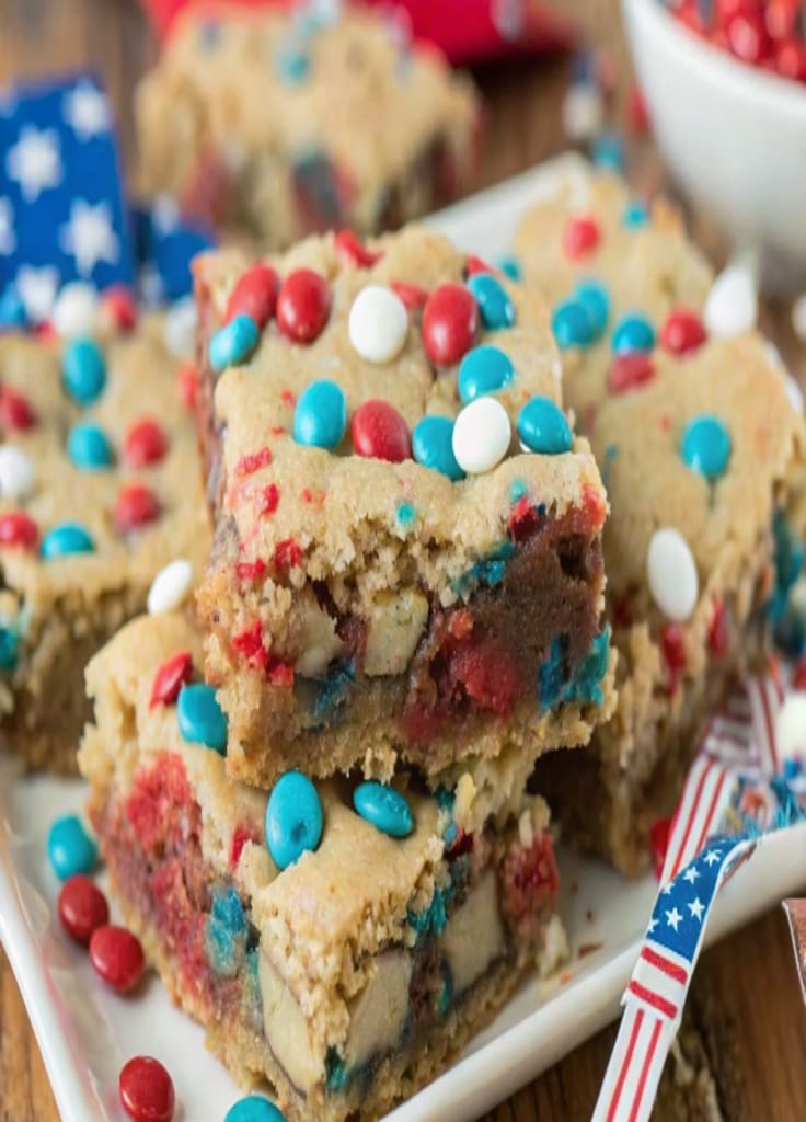 Fireworks Blondies – A Festive 4th of July Dessert Bursting with Color