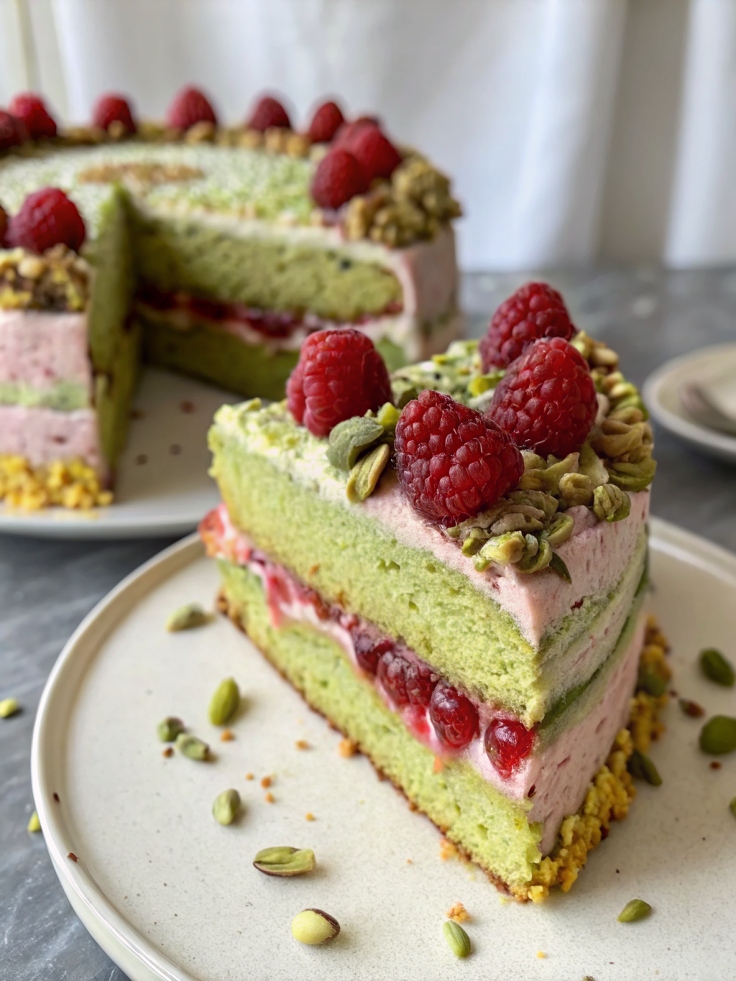 Pistachio Raspberry Cake – A Stunningly Elegant and Delicious Dessert