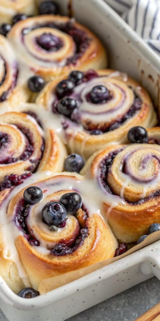 Blueberry Cinnamon Rolls – Soft, Fluffy & Irresistibly Sweet with a Fruity Twist!