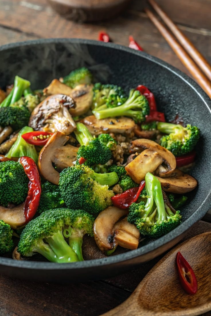 Broccoli and Mushroom Stir-Fry – Quick, Spicy, and Savory Plant-Based Perfection