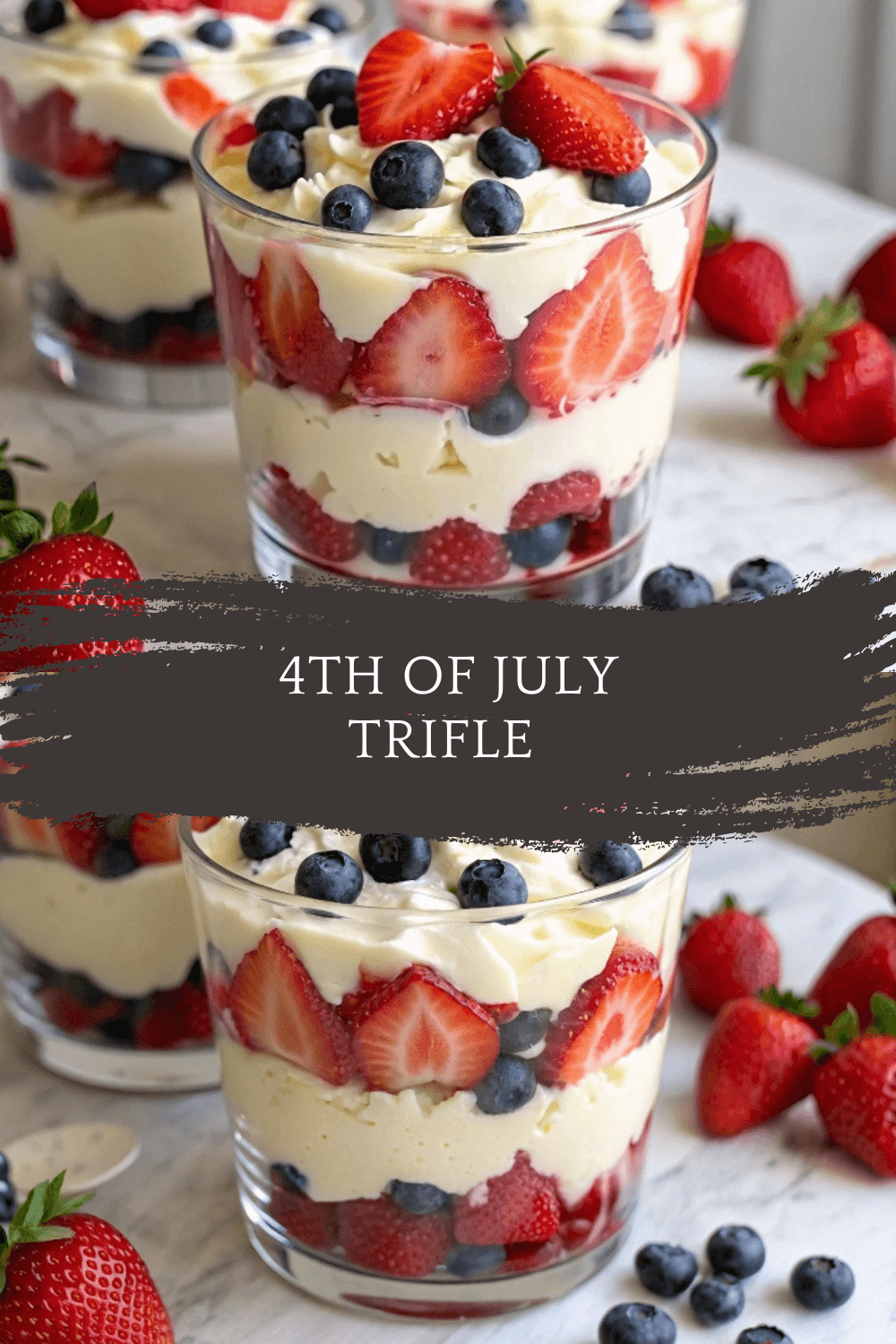 🇺🇸 Red, White, and Blue 4th of July Trifle – Fourth of July Desserts for a Crowd