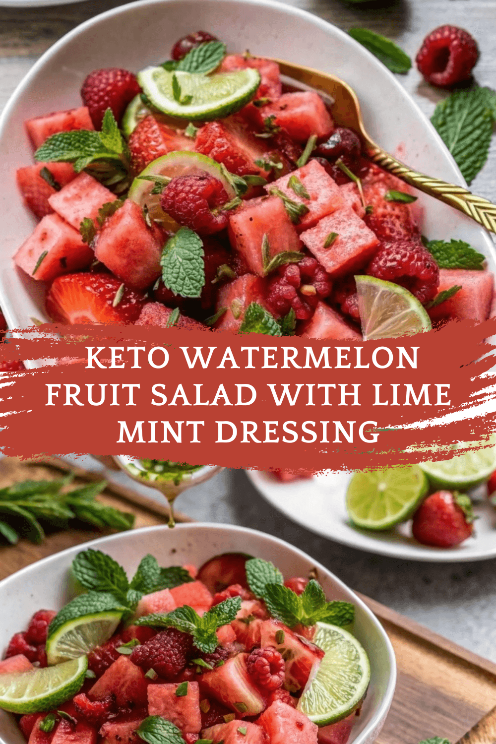 Easy Keto Watermelon Fruit Salad with Lime Mint Dressing – A Fresh & Low-Carb Delight!