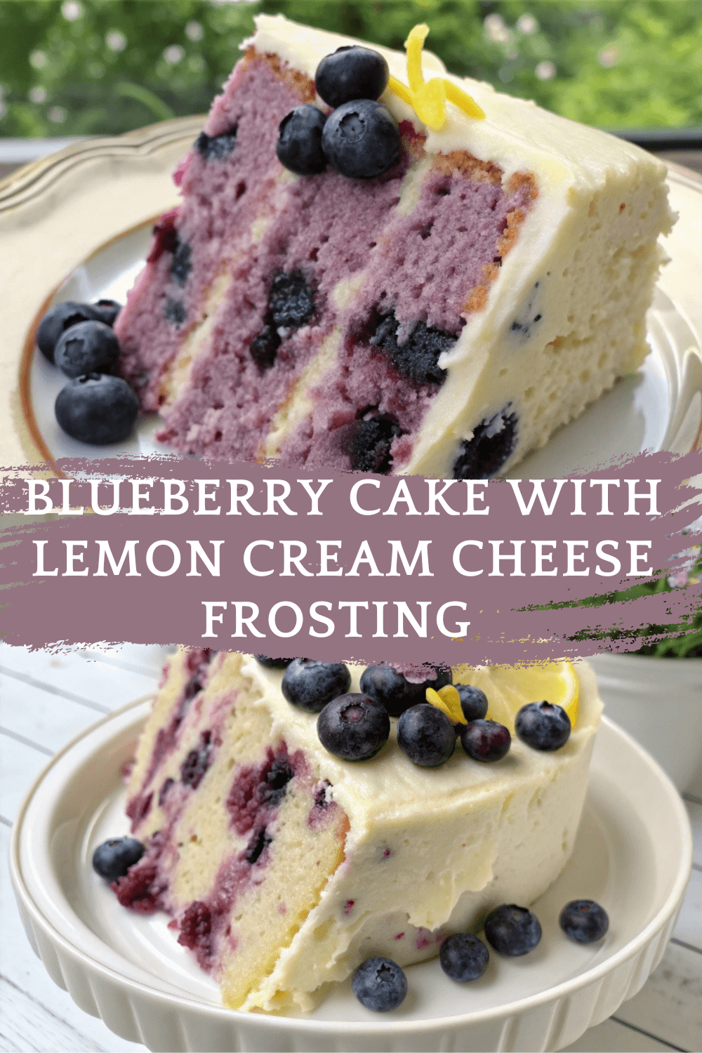 Blueberry Cake with Lemon Cream Cheese Frosting – A Burst of Berry Sunshine in Every Slice
