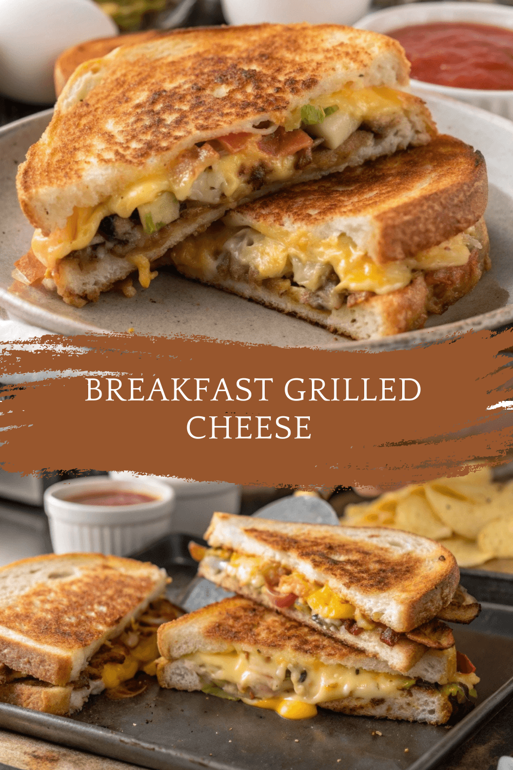 Breakfast Grilled Cheese – Gooey, Crispy & Loaded With Morning Flavor!