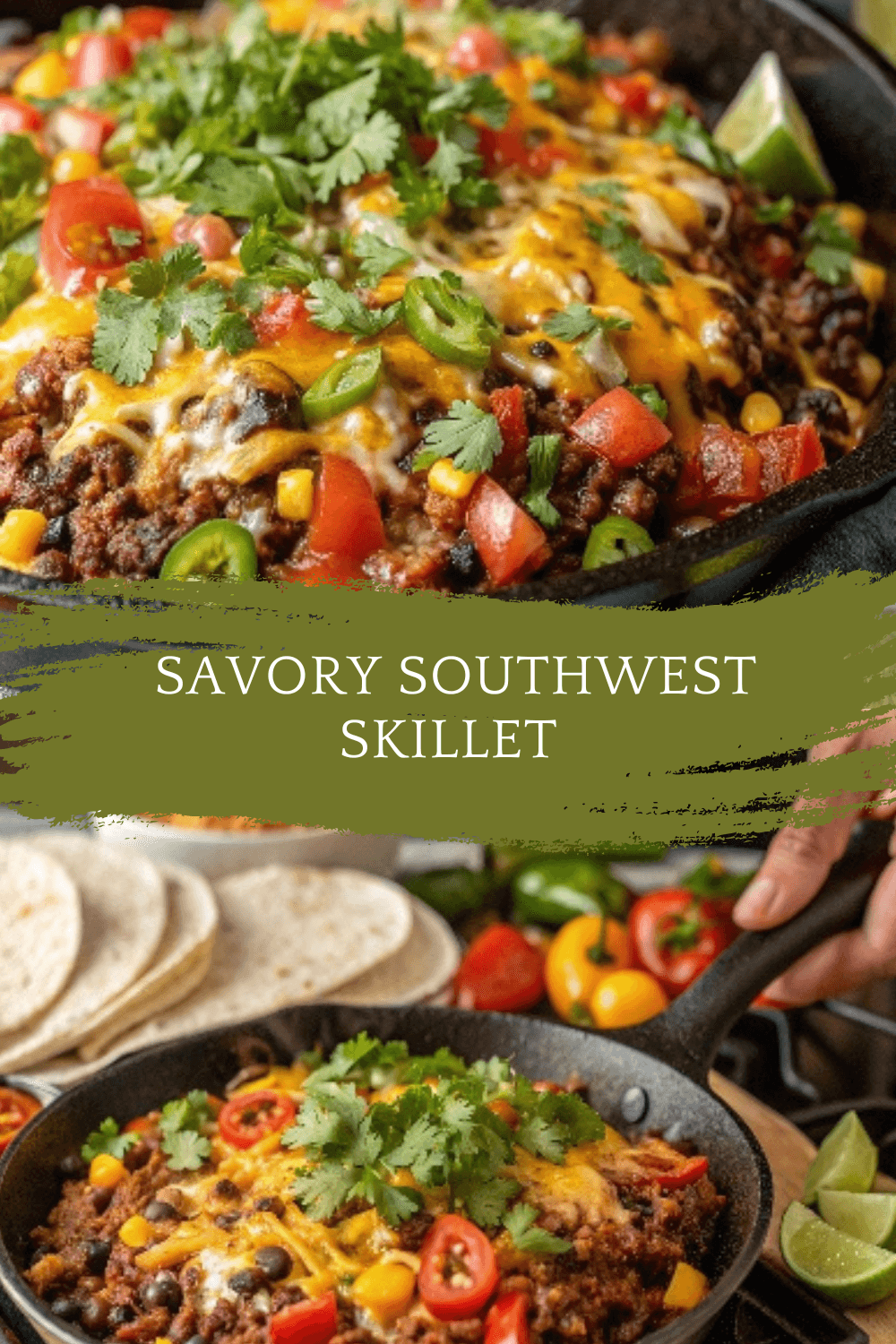 Savory Southwest Skillet Recipe with Ground Beef and Flavorful Veggies – A One-Pan Dinner That Packs a Punch