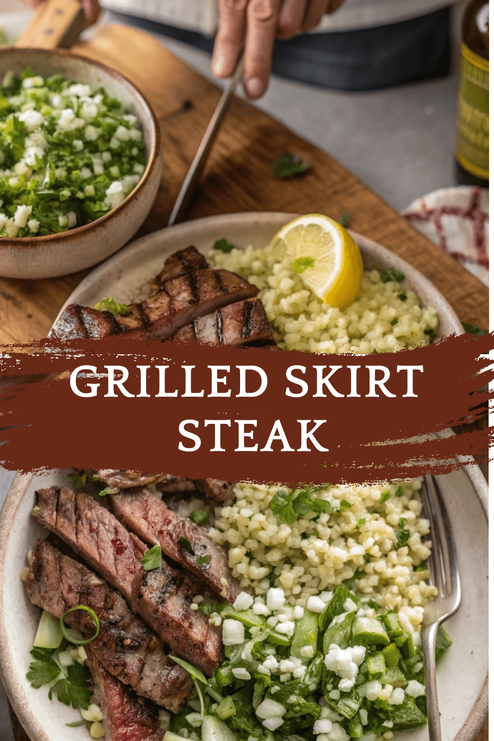 Grilled Skirt Steak with Lemon Herb Couscous Salad – A Bright & Bold Mediterranean-Inspired Meal