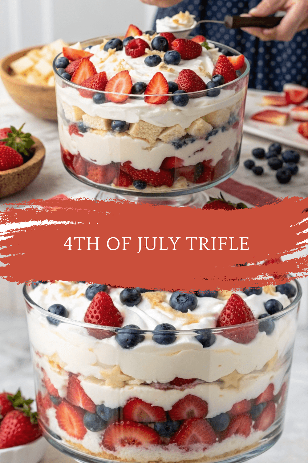 4th of July Trifle – A Red, White & Blue Dessert Showstopper