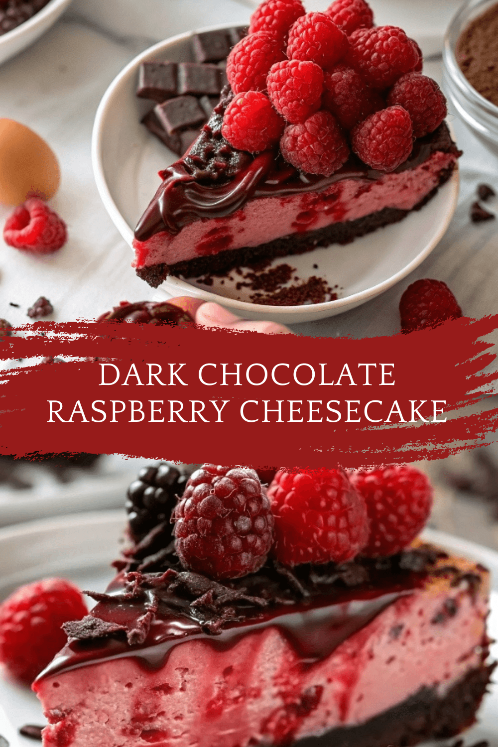 Dark Chocolate Raspberry Cheesecake – Decadent, Creamy & Beautifully Bold
