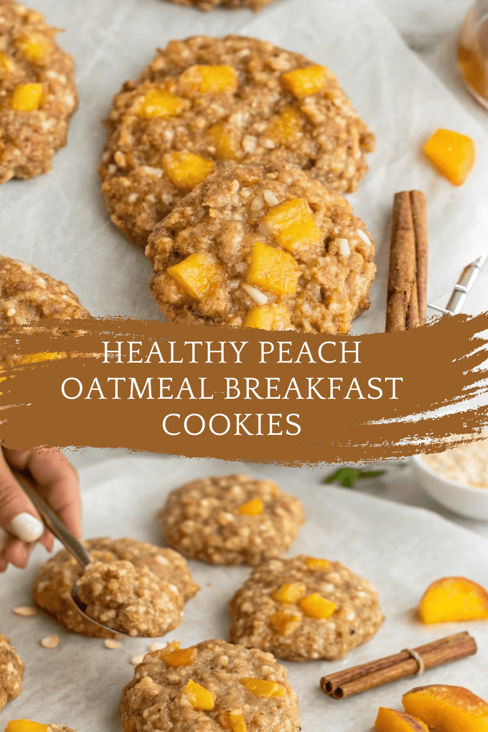 Healthy Peach Oatmeal Breakfast Cookies – Easy, Clean Eating & Lower Calorie!
