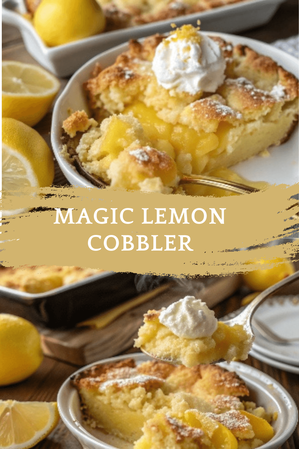 Magic Lemon Cobbler – Bright, Buttery, and Bakes Into Its Own Custardy Sauce!