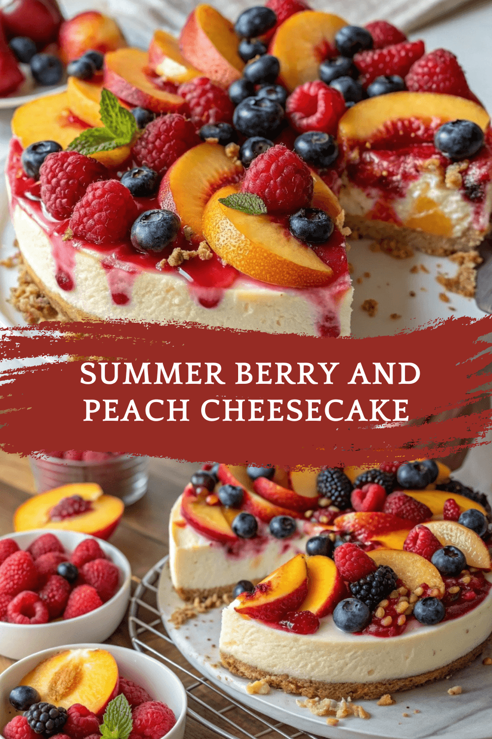 Summer Berry and Peach Cheesecake – A Creamy, Fruity Dessert That Tastes Like Sunshine!