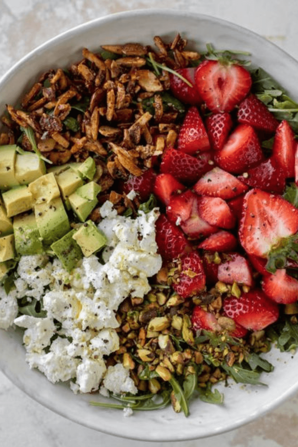 Strawberry Crunch Salad with Champagne Vinaigrette – A Bright, Sweet & Savory Delight