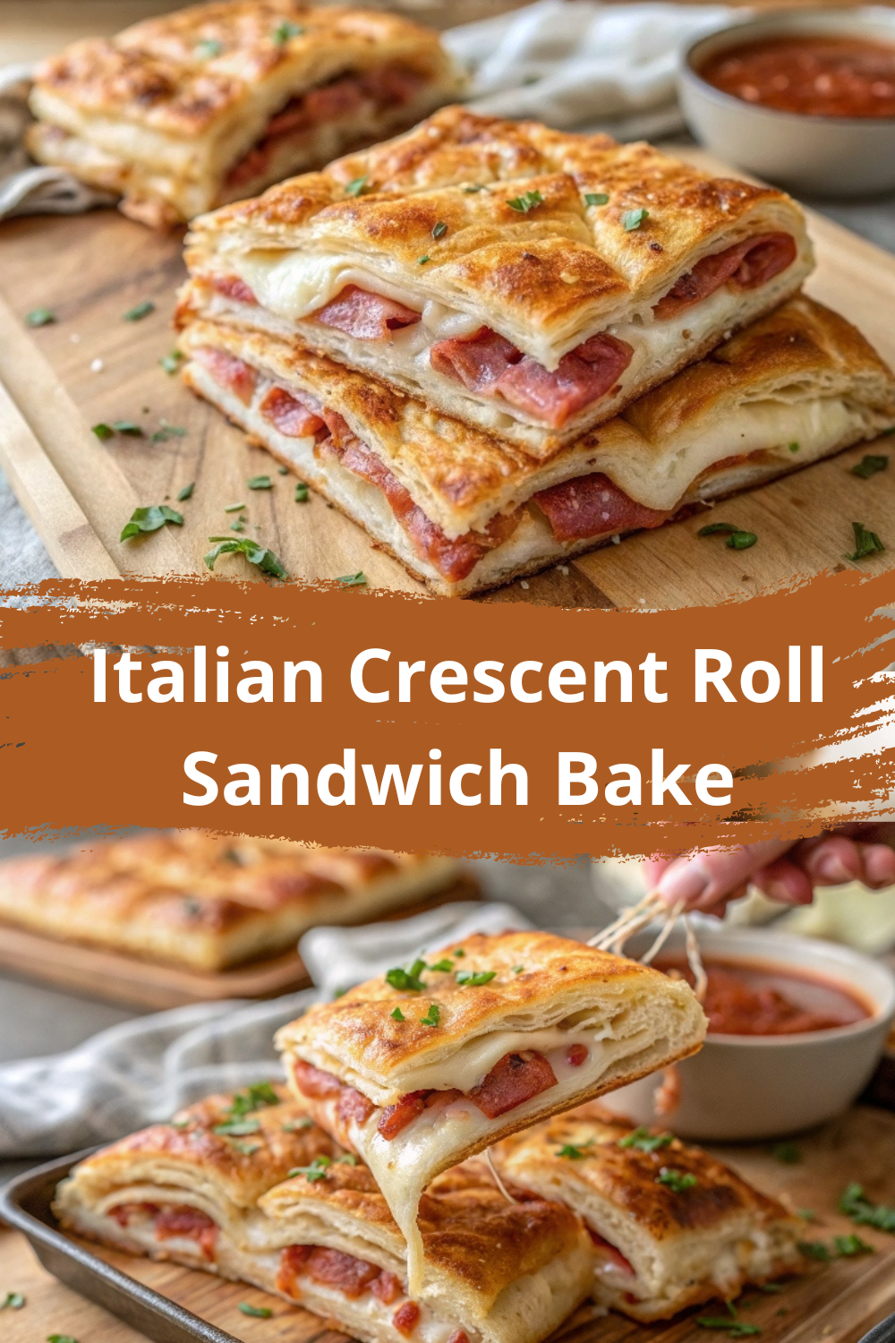 Italian Crescent Roll Sandwich Bake – A Cheesy, Savory Pull-Apart Dream!