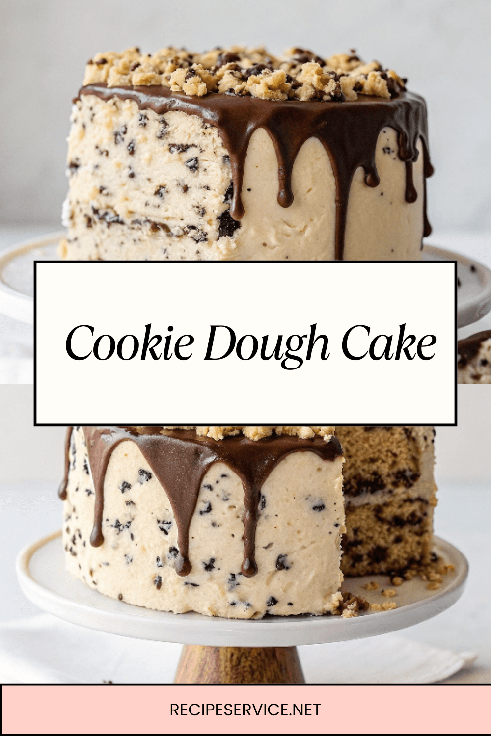 Cookie Dough Cake | Soft, Sweet & Packed with Chocolate Chips