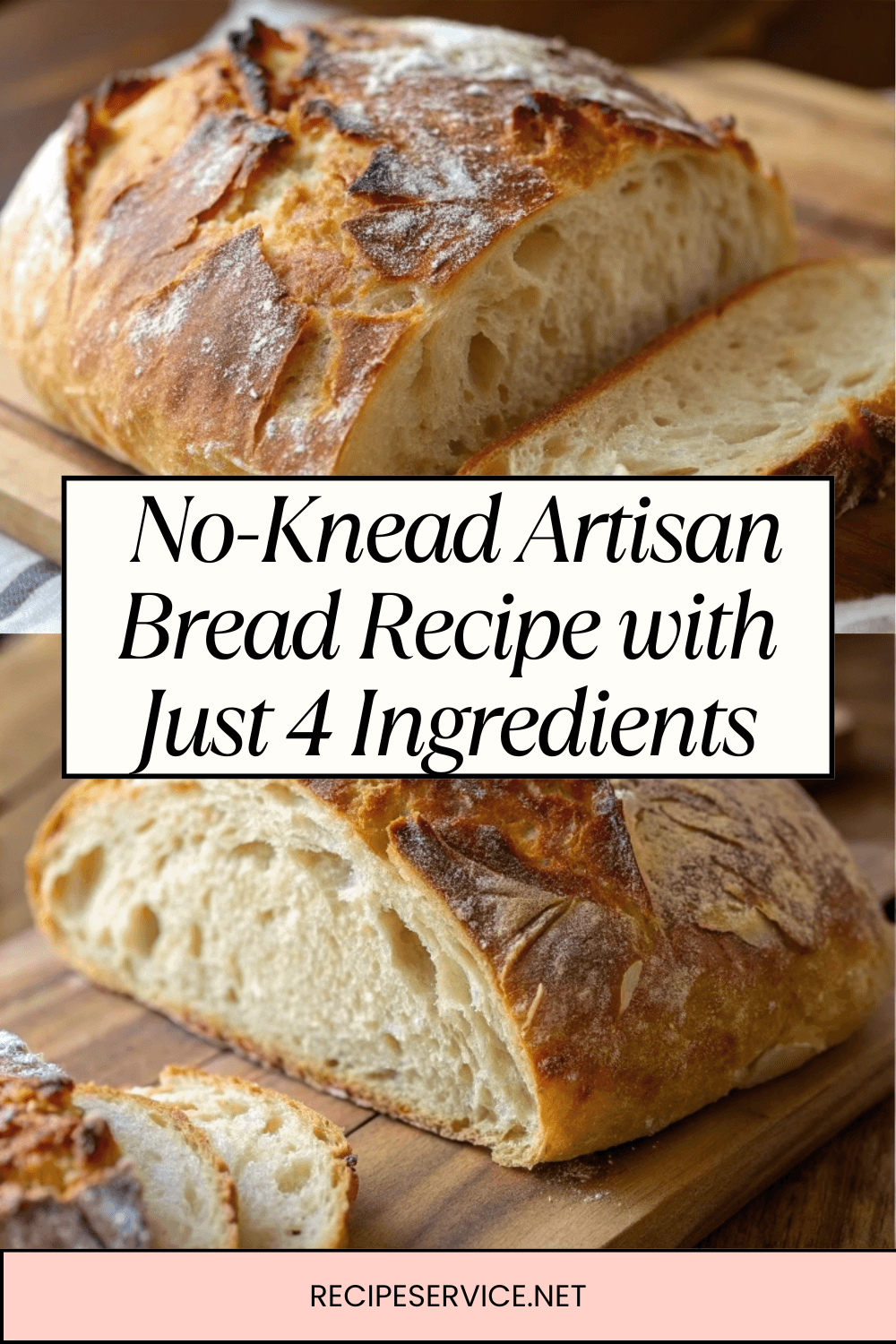 No-Knead Artisan Bread Recipe with Just 4 Ingredients | Effortless Bakery-Quality Bread at Home