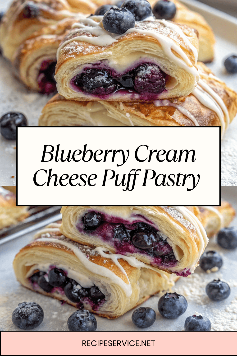 Blueberry Cream Cheese Puff Pastry | Flaky, Creamy & Bursting with Fresh Flavor