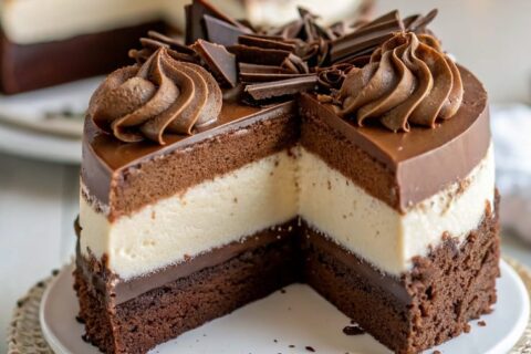Triple Chocolate Mousse Cake (No-Bake) – Elegant Layers of Chocolate Bliss