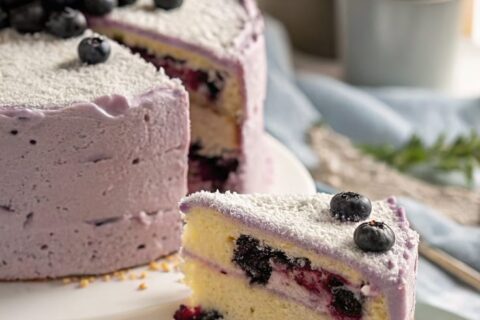 The Most Amazing Classic Blueberry Chiffon Cake