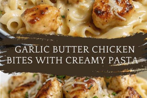Garlic Butter Chicken Bites with Creamy Pasta – A Dreamy One-Pan Dinner You’ll Crave Every Week