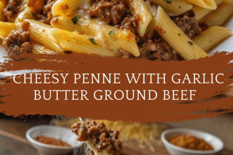 Cheesy Penne with Garlic Butter Ground Beef – Comfort in Every Bite