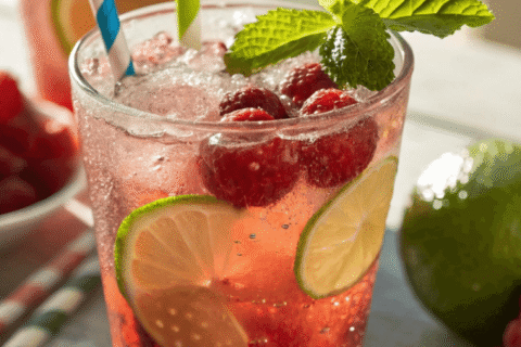 Raspberry Limeade Splash (Fun Kids’ Party Mocktail!)