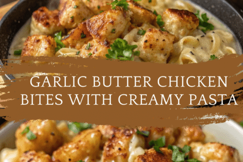 Garlic Butter Chicken Bites with Creamy Pasta — A Weeknight Dream Meal