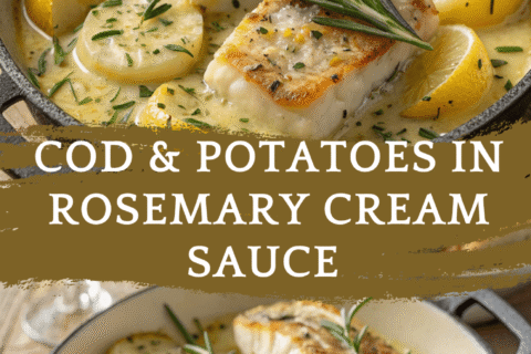Cod & Potatoes in Rosemary Cream Sauce – A Cozy, Elegant Dinner Made Easy