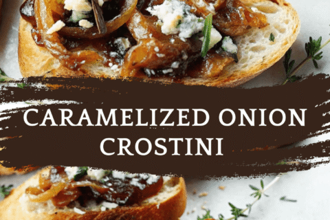 Caramelized Onion Crostini with Fig Jam and Blue Cheese – Elegant Bites with Sweet, Savory, and Tangy Layers