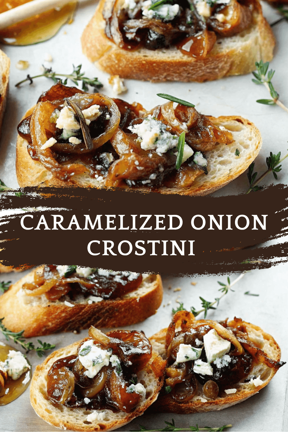 Caramelized Onion Crostini with Fig Jam and Blue Cheese – Elegant Bites with Sweet, Savory, and Tangy Layers
