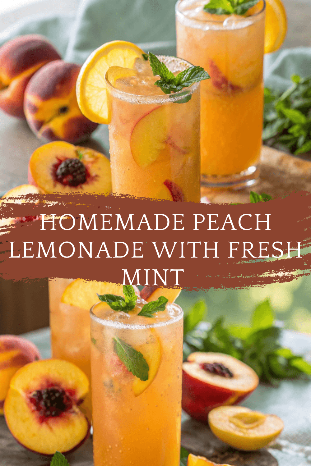 Homemade Peach Lemonade with Fresh Mint – A Sweet & Refreshing Summer Sip