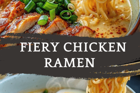 Fiery Chicken Ramen with Creamy Garlic Sauce – Bold, Comforting & Next-Level Flavor