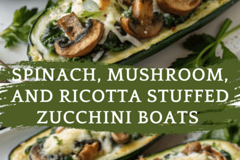 Spinach, Mushroom, and Ricotta Stuffed Zucchini Boats – A Low-Carb Veggie-Packed Favorite