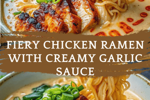 Fiery Chicken Ramen with Creamy Garlic Sauce – Bold, Spicy, and Incredibly Comforting