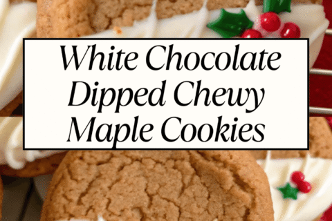 White Chocolate Dipped Chewy Maple Cookies for Christmas | Soft, Sweet & Festive