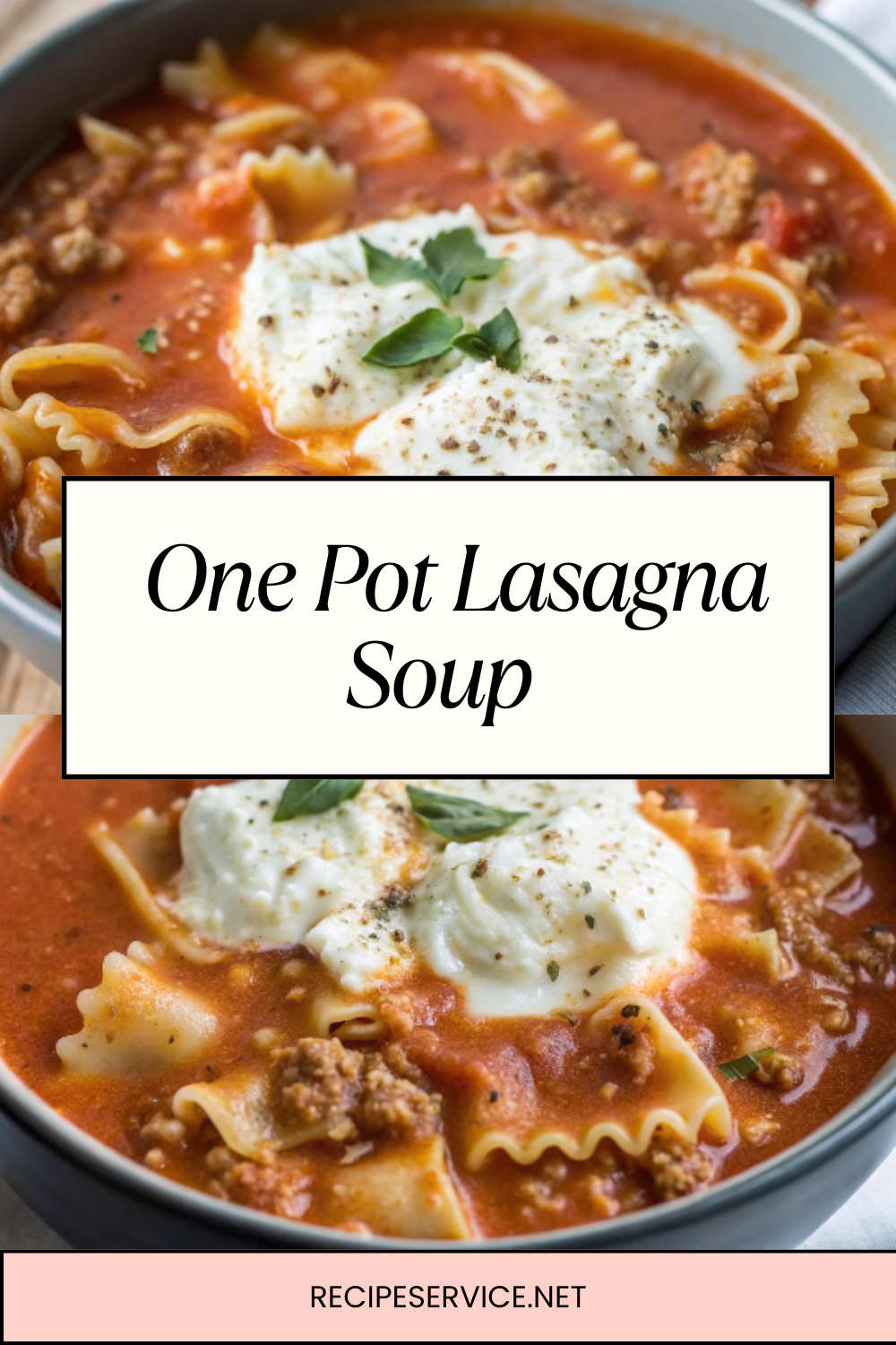 One Pot Lasagna Soup – Cheesy, Hearty & Weeknight-Friendly