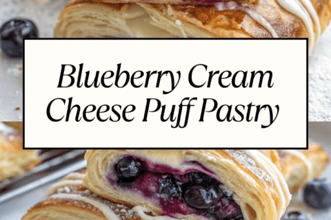 Blueberry Cream Cheese Puff Pastry | Flaky, Creamy & Bursting with Fresh Flavor