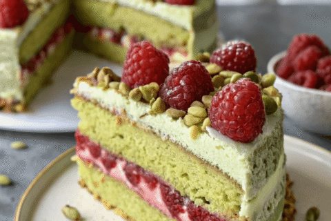 Pistachio Raspberry Cake – A Stunningly Elegant and Delicious Dessert
