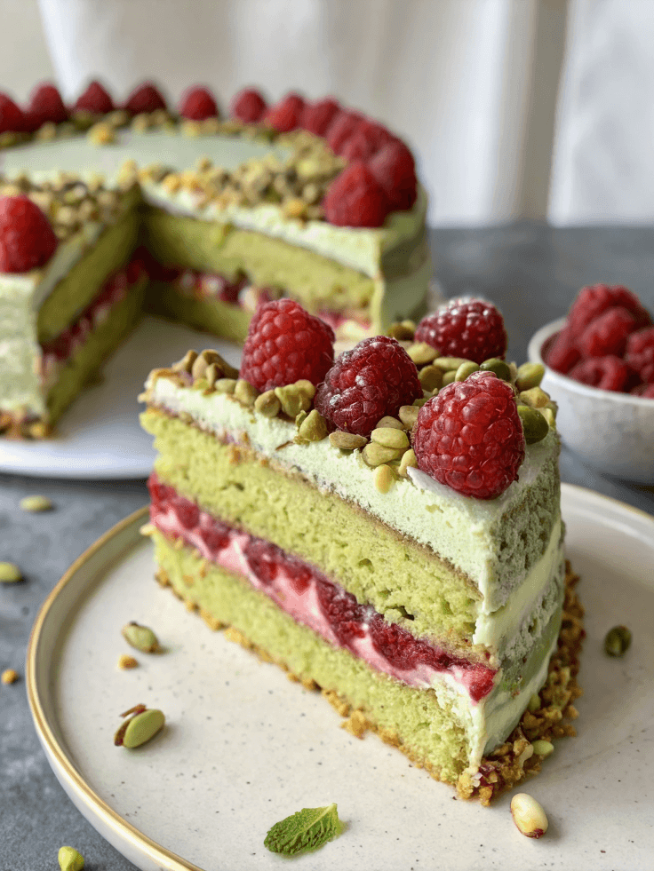 Pistachio Raspberry Cake – A Stunningly Elegant and Delicious Dessert
