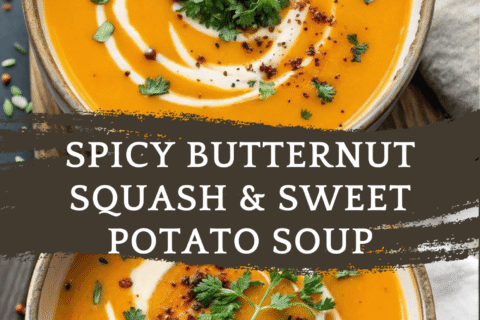 Spicy Butternut Squash & Sweet Potato Soup – Bold, Creamy, and Soul-Warming