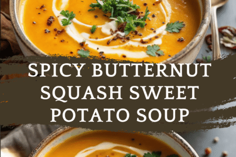Spicy Butternut Squash Sweet Potato Soup: A Comforting Blend of Heat, Sweetness & Creamy Bliss