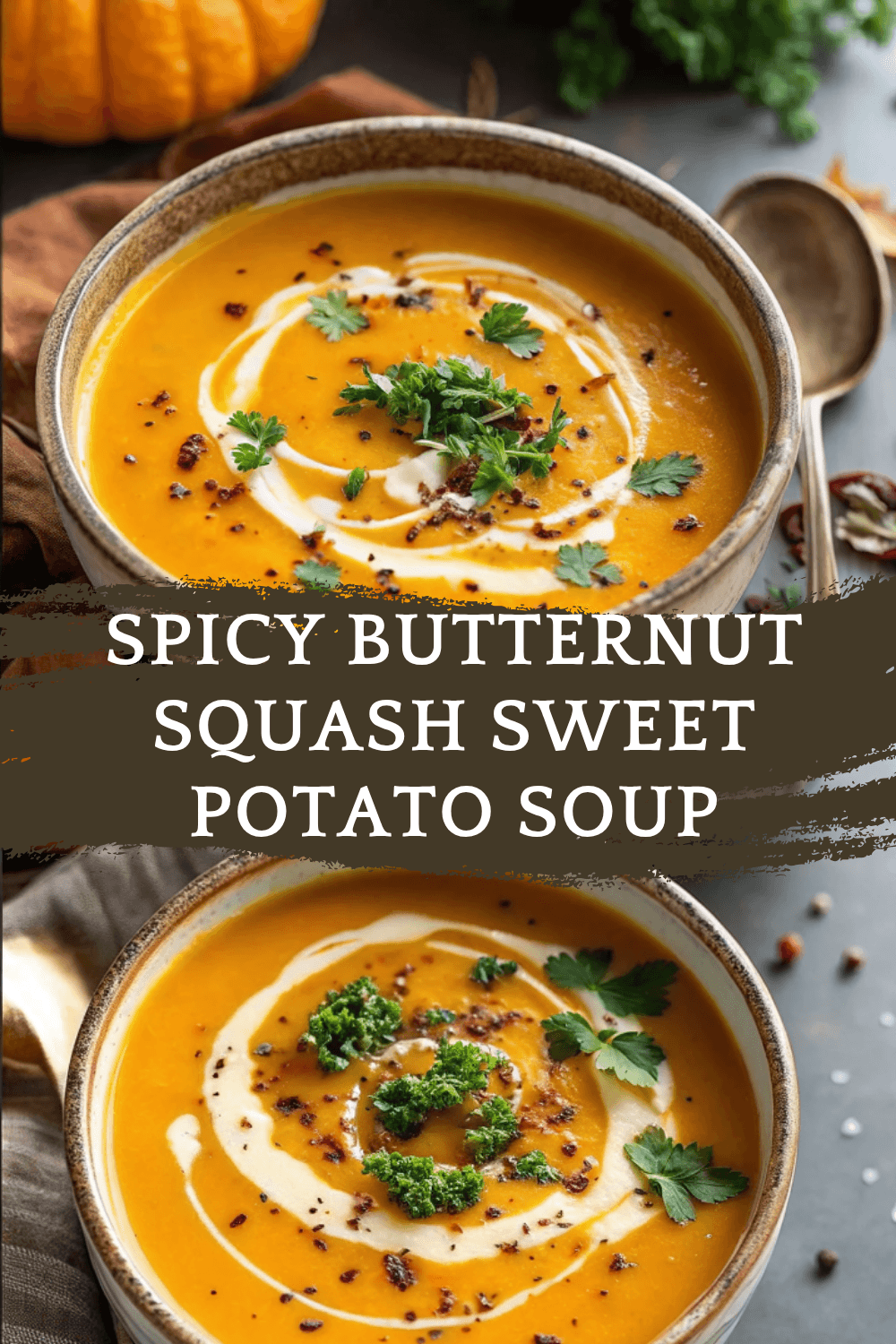 Spicy Butternut Squash Sweet Potato Soup: A Comforting Blend of Heat, Sweetness & Creamy Bliss