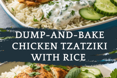 Dump-and-Bake Chicken Tzatziki with Rice – A Mediterranean-Inspired One-Dish Dinner