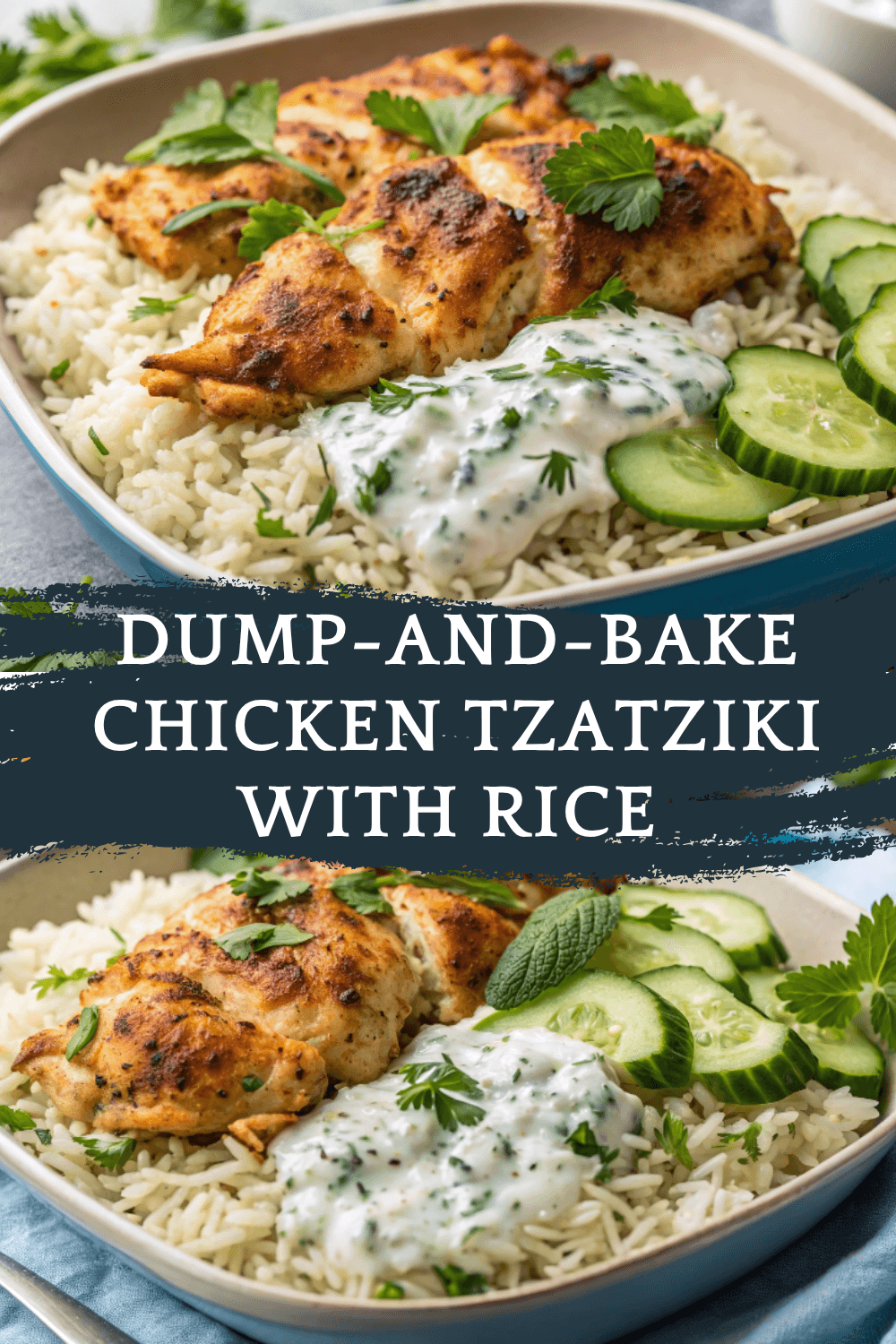 Dump-and-Bake Chicken Tzatziki with Rice – A Mediterranean-Inspired One-Dish Dinner