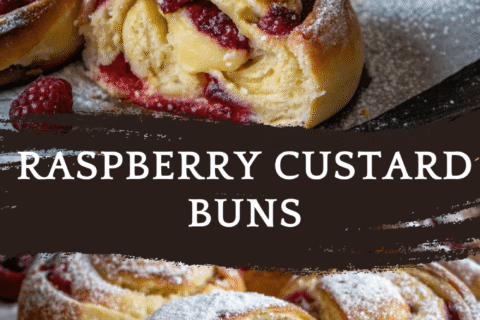 Raspberry Custard Buns (Bringebærsnurrer med vaniljekrem)