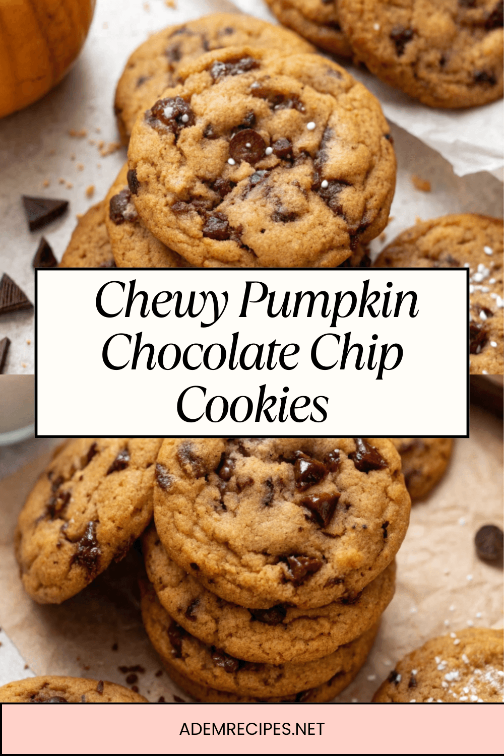 Chewy Pumpkin Chocolate Chip Cookies | Soft, Spiced & Loaded with Chocolate