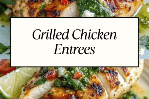 Grilled Chicken Entrees: Salsa Verde Pepper Jack Chicken