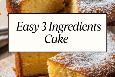 Easy 3 Ingredients Cake – Light, Fluffy & Foolproof